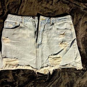 Distressed Jean skirt